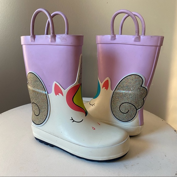 Cat & Jack Other - CAT & JACK Unicorn Rain Boots - Toddler Girl Size 9